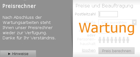 Direktservice Wartungsmodus
